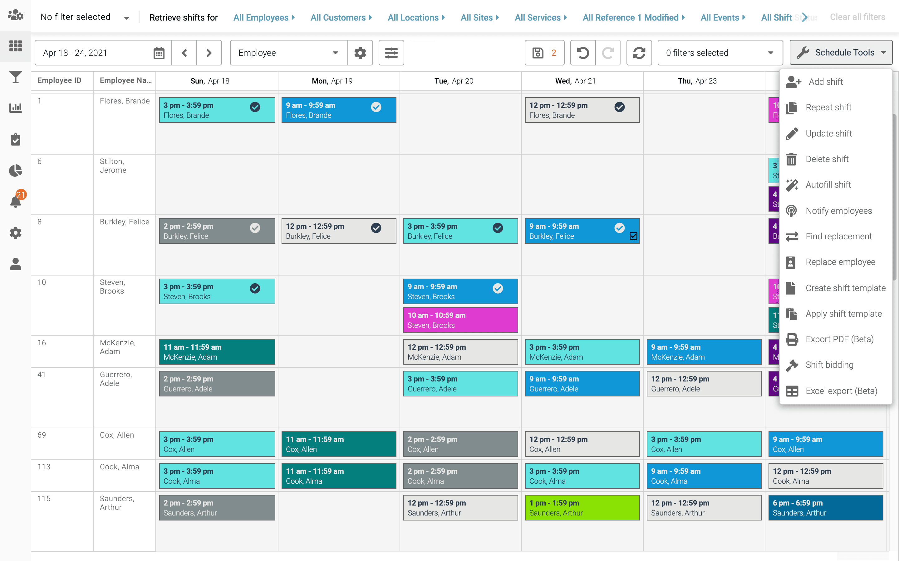 Employee scheduling software