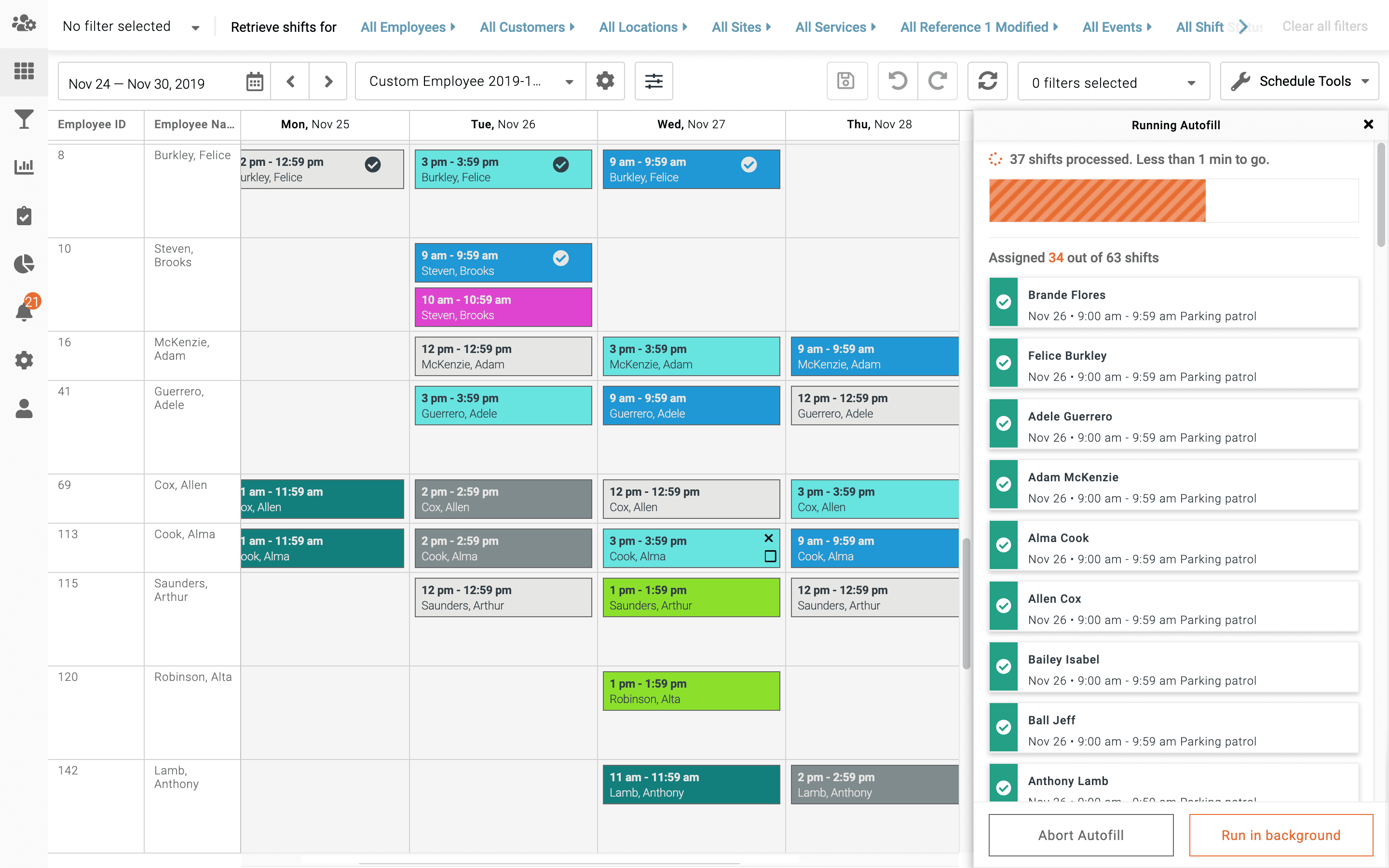 employee scheduling software autofill